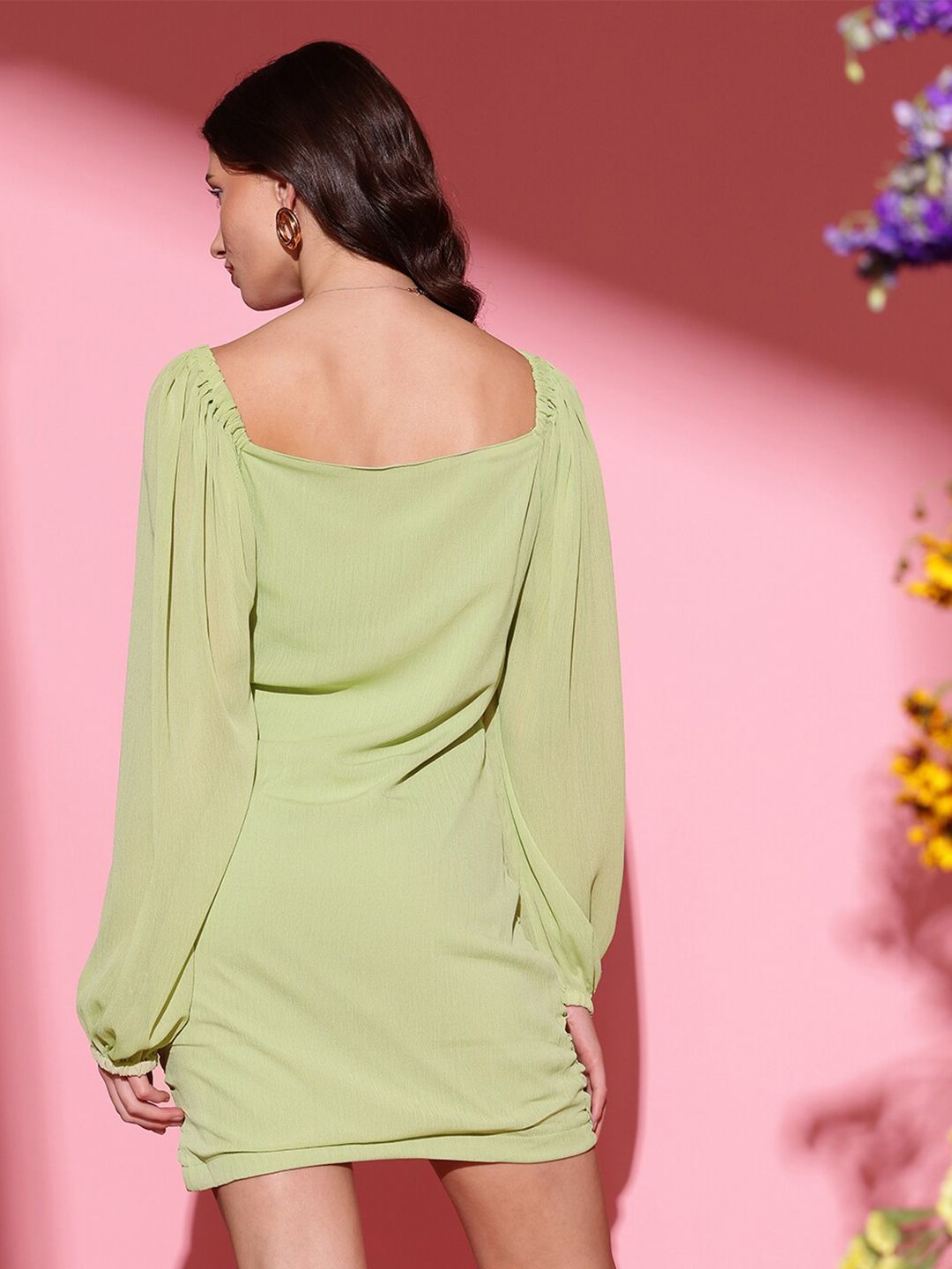 STREET 9 Round Neck Georgette Sheath Dress
