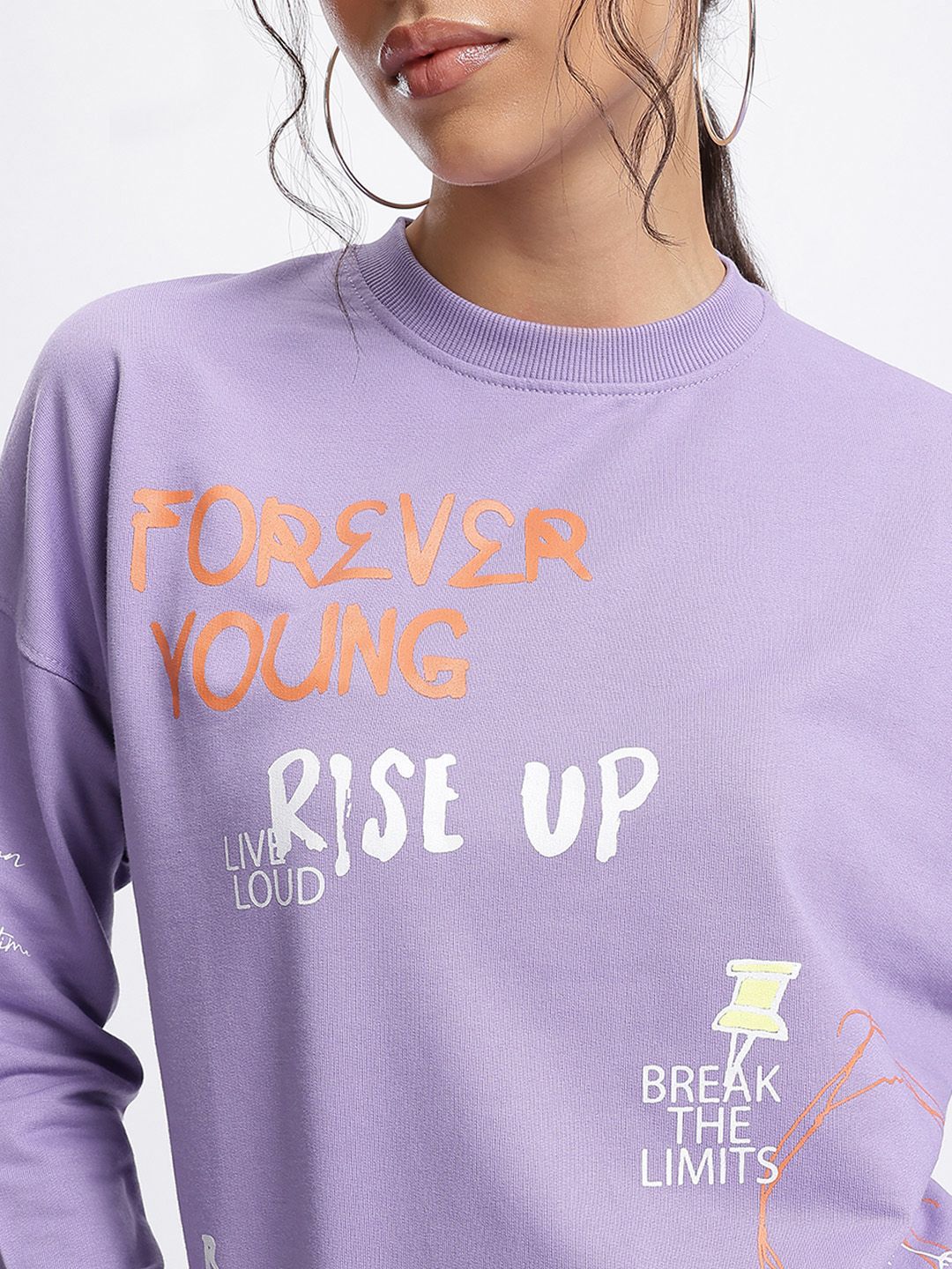 DressBerry Typo-Tastic Fluid Drop Breathable Sweatshirt