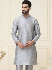 SOJANYA Lelaki Grey Solid Kurta Lurus