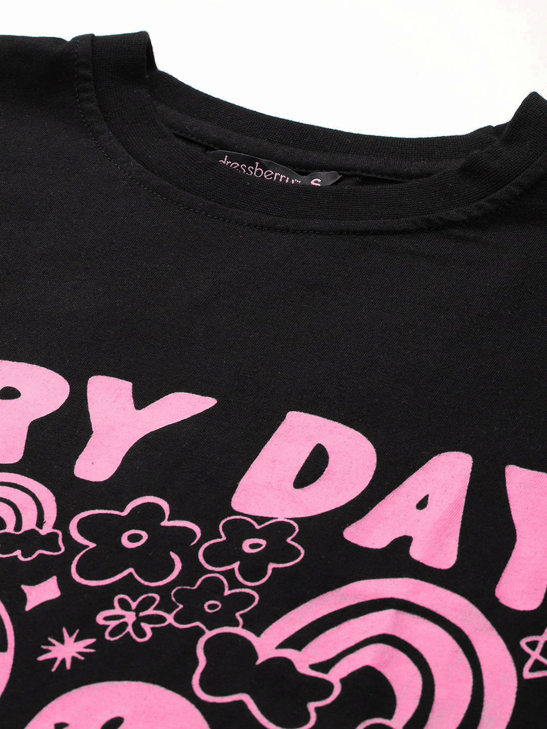 DressBerry Women Printed Pure Cotton T-shirt