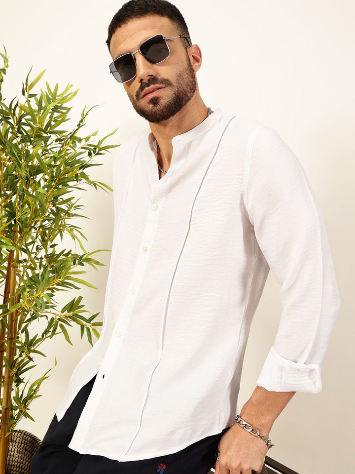 Thomas Scott Men Premium Slim Fit Textured Casual Shirt