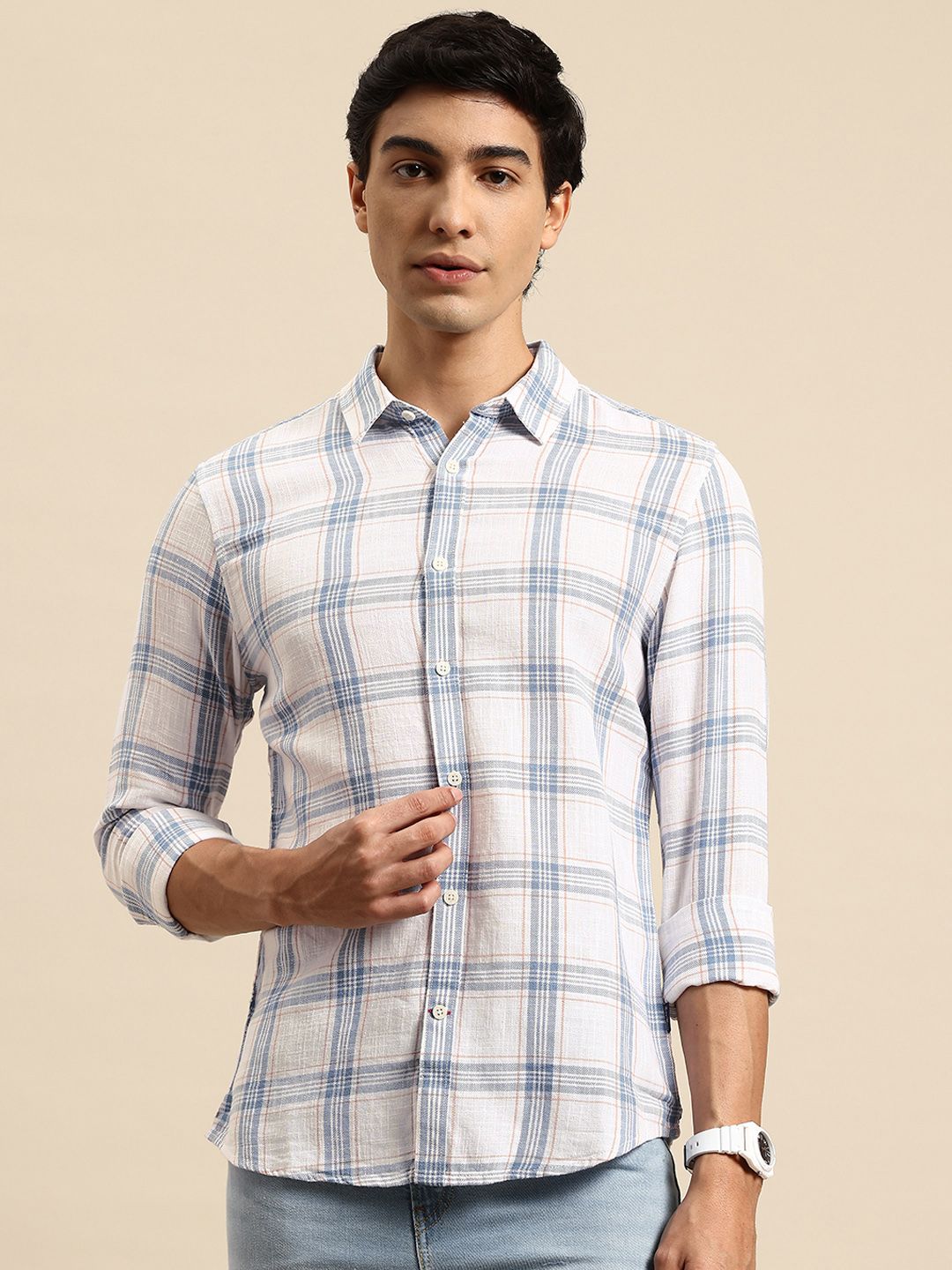 Being Human Classic Slim Fit Tartan Checked Casual Shirt