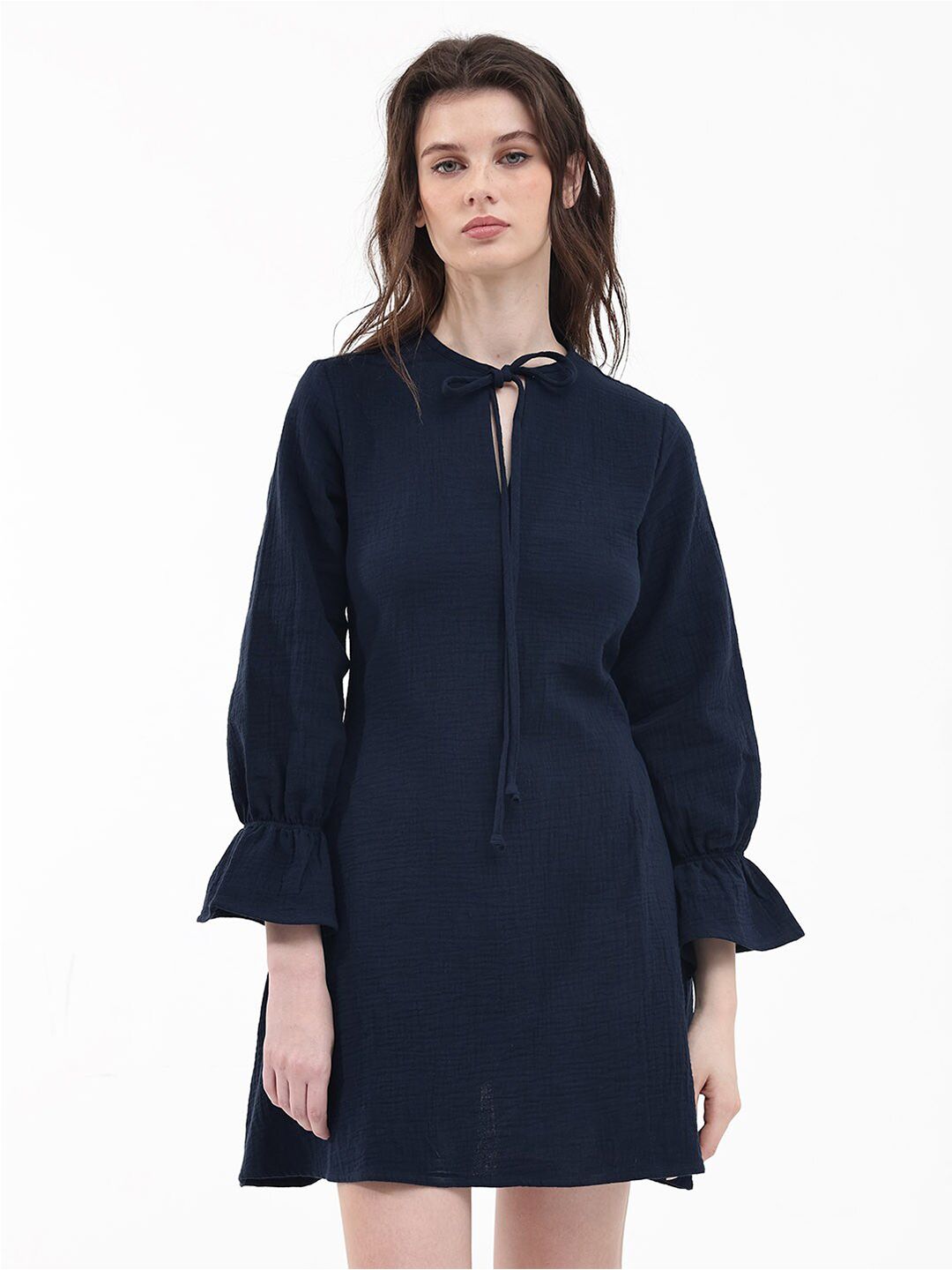 RAREISM Puff Sleeve A-Line Dress