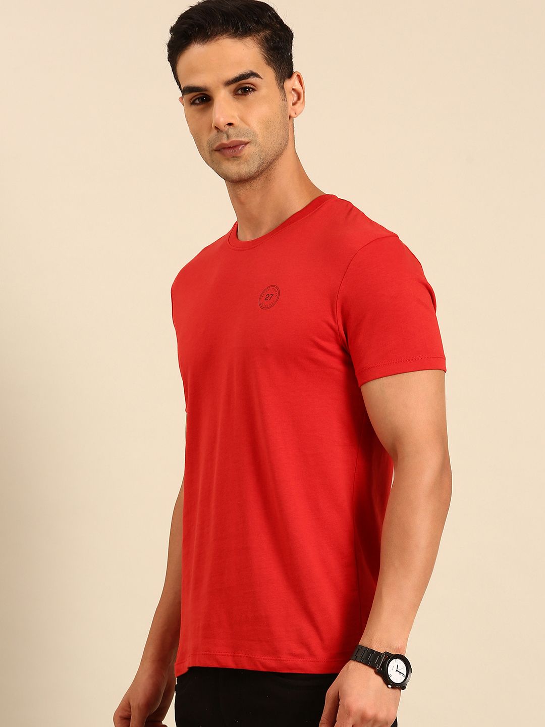 Being Human Pure Cotton Solid Casual T-shirt