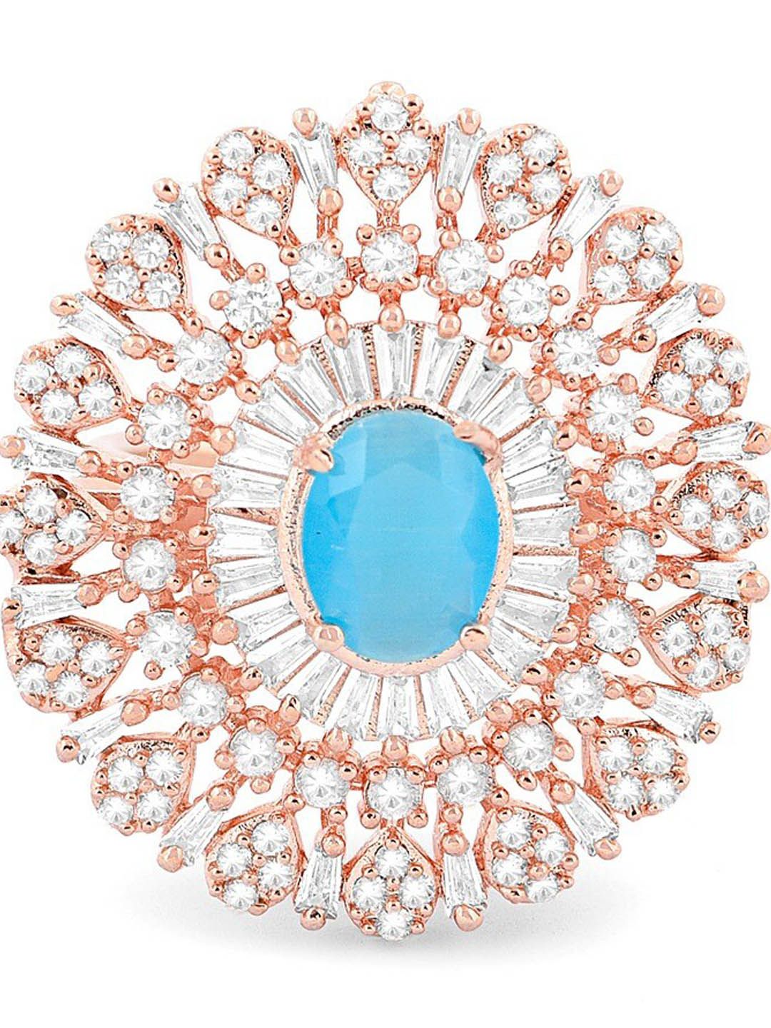 Cincin Jari Boleh Laras Zaveri Pearls Rose Saduran Emas CZ