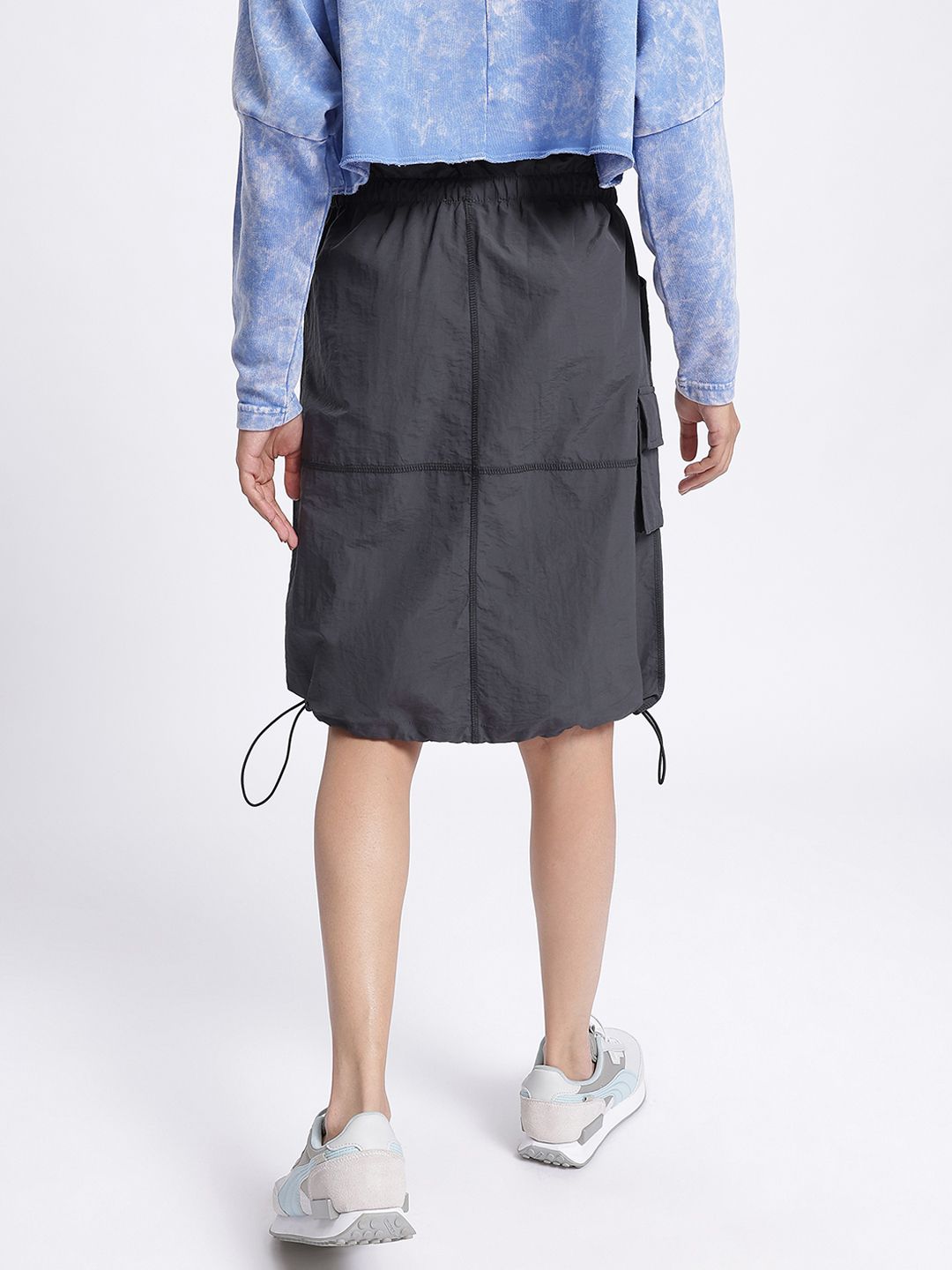 DressBerry Sleek Edge Straight Parachute Skirt with Toggled Hem