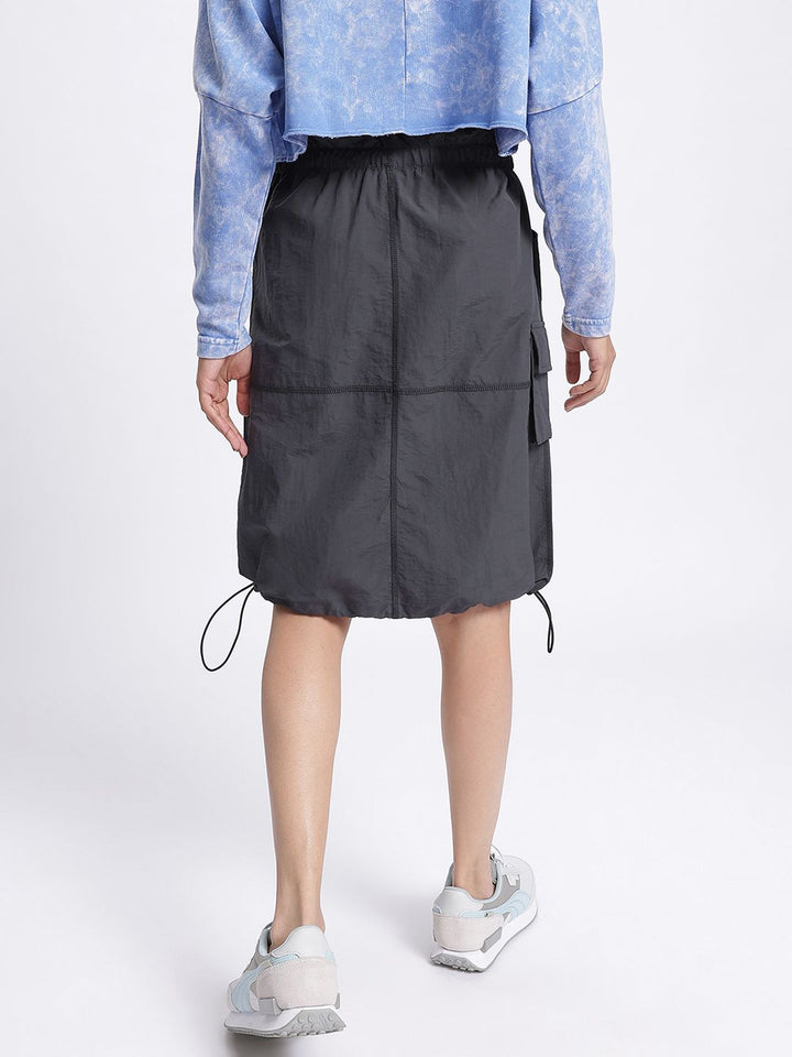 DressBerry Sleek Edge Straight Parachute Skirt with Toggled Hem