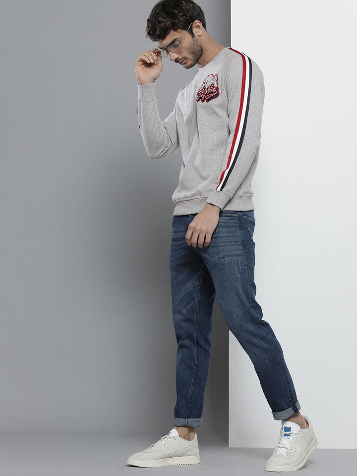 The Indian Garage Co Men Grey Melange Sweatshirt