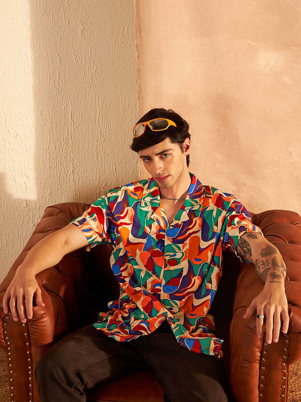 DENNISON Smart Block Printed Casual Shirt