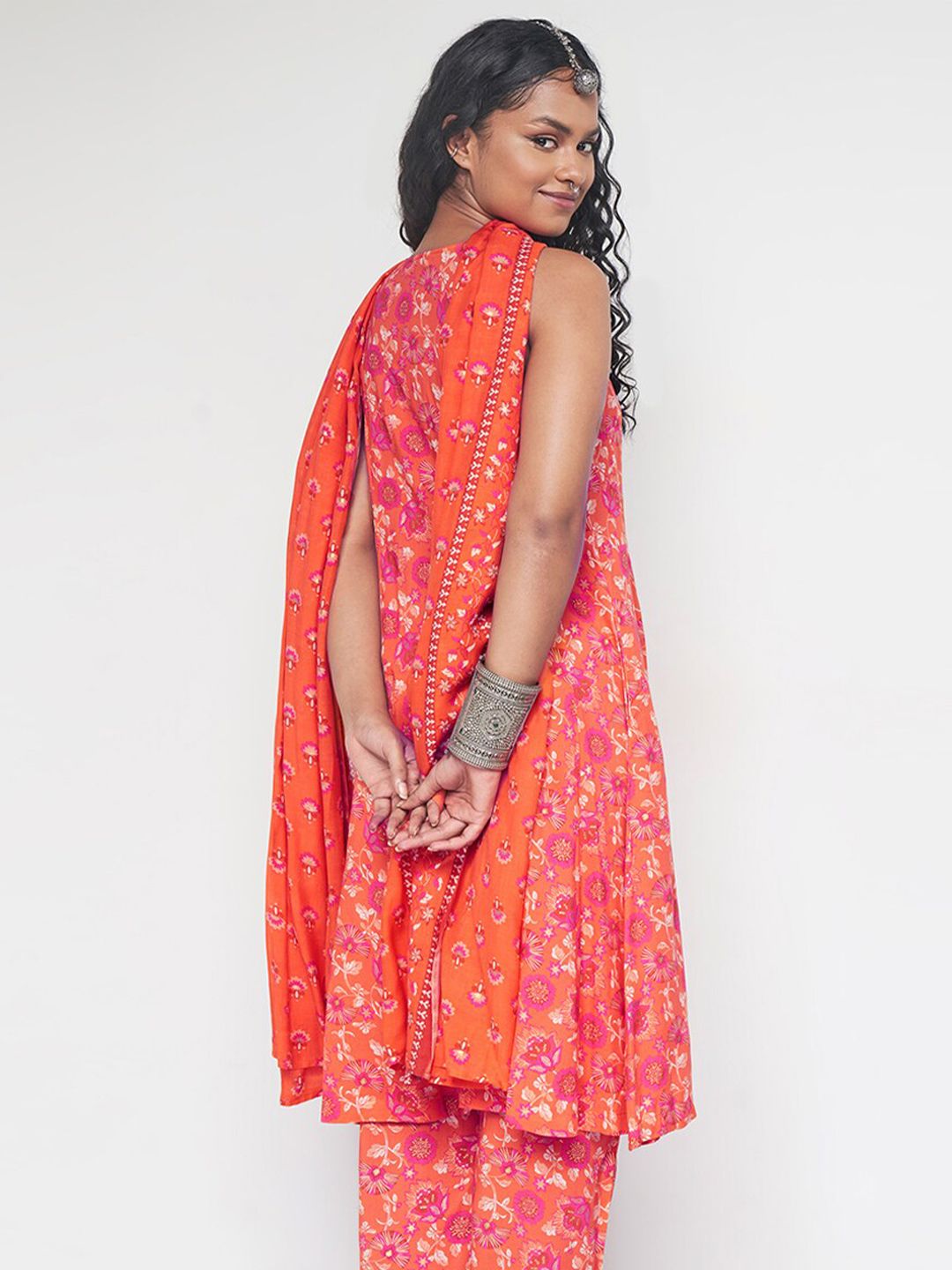Global Desi Floral Printed Kurta with Trousers & With Dupatta