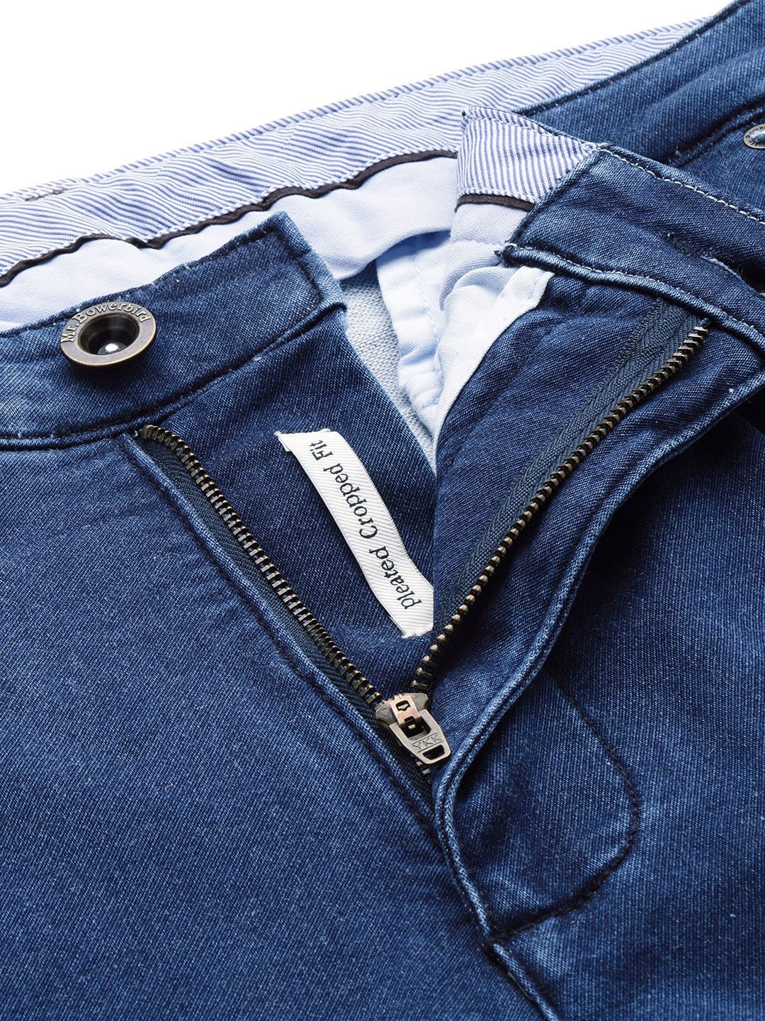 Mr Bowerbird Men Pleated Cropped Light Fade Stretchable Jeans