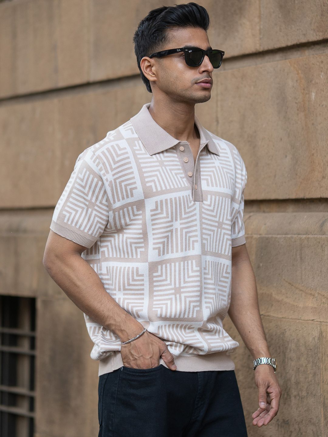 Powerlook Men Printed Polo Collar T-shirt