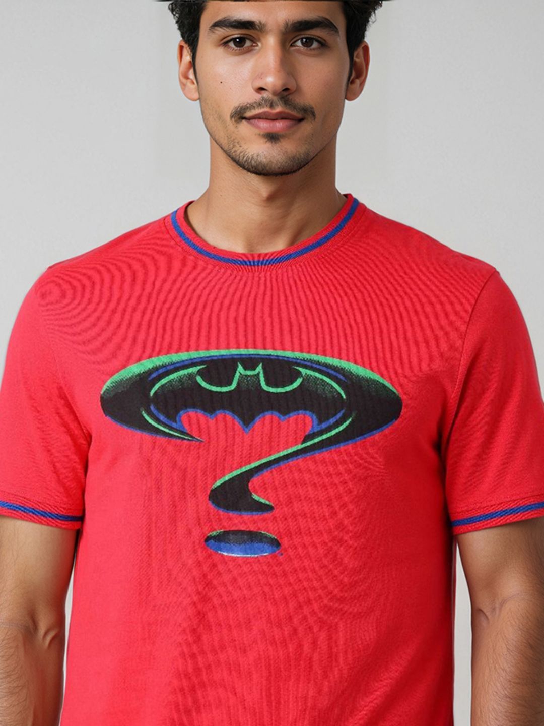 The Indian Garage Co Men Batman Graphic Printed Round Neck Cotton Slim Fit T-shirt