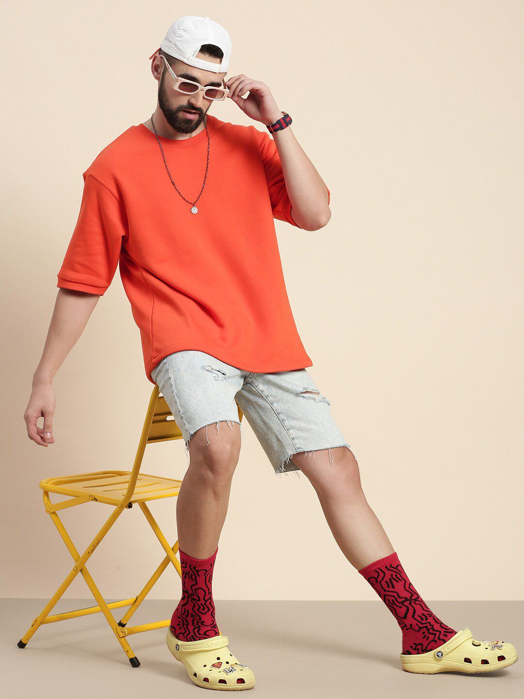 DILLINGER Round Neck Oversized Fleece Sweatshirt