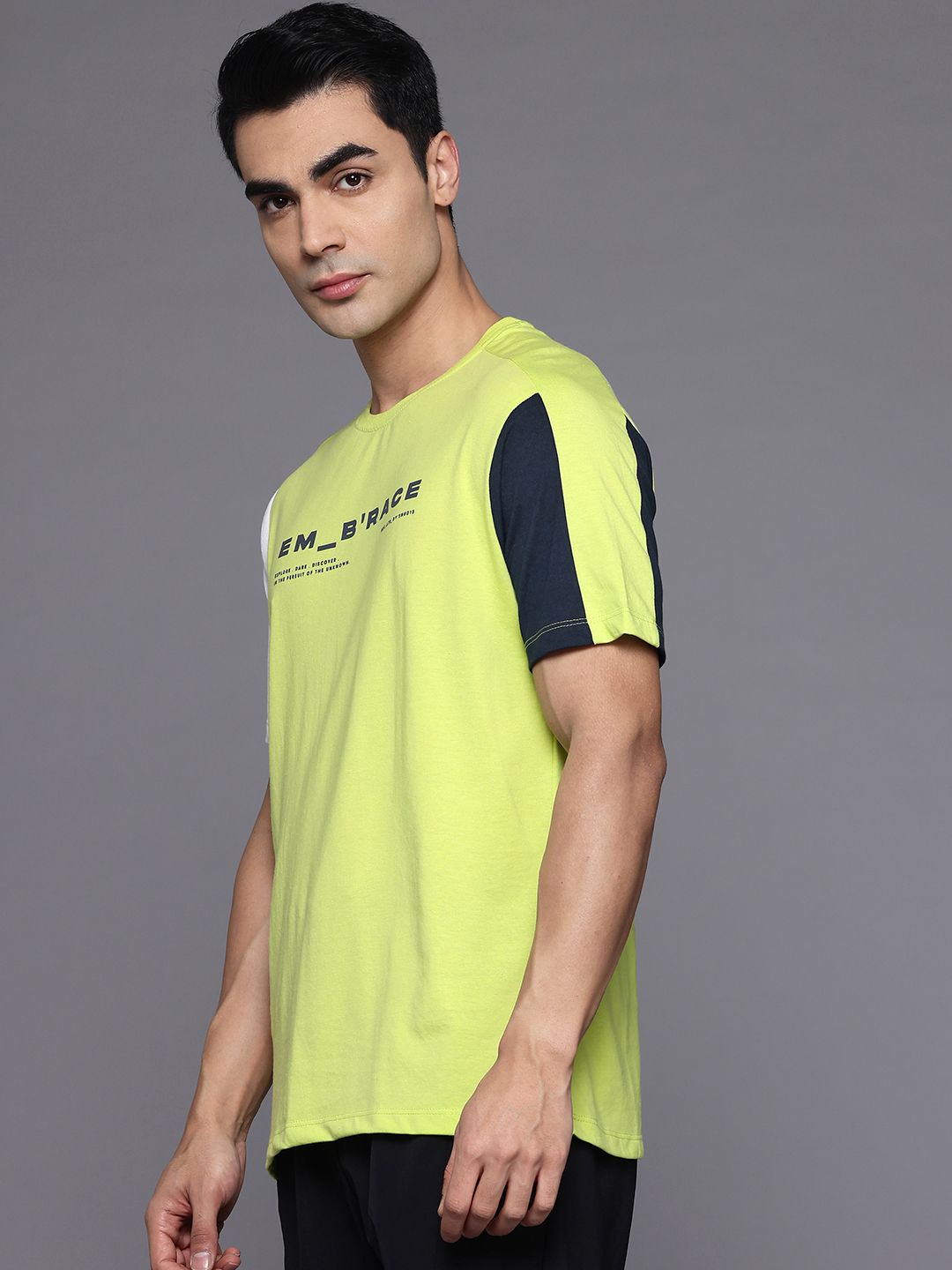 HRX by Hrithik Roshan Typography Printed Colourblocked T-Shirt