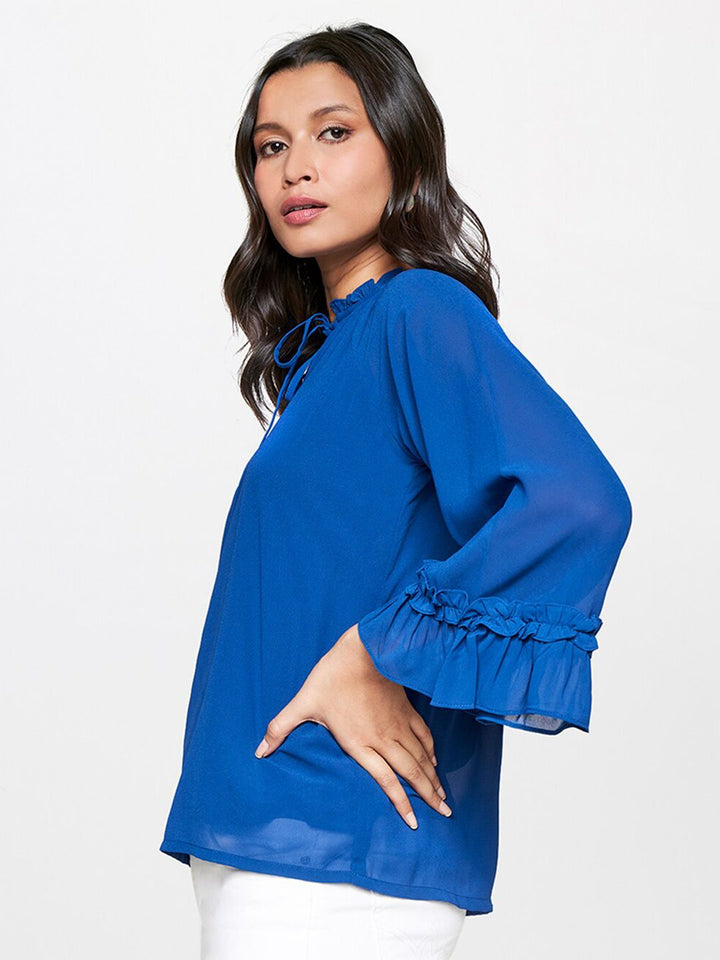 AND Tie-Up Neck Gathered Or Pleated Top