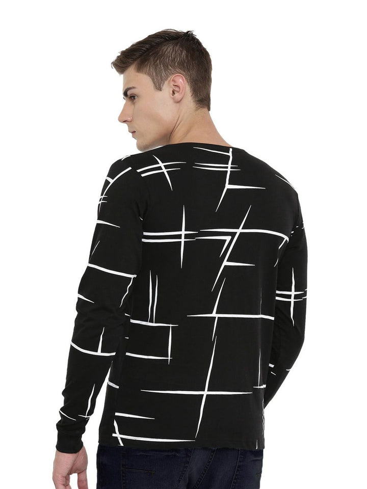 ADRO Men Abstract Printed Round Neck T-shirt