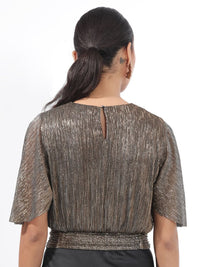 RAREISM Embellished Flared sleeves Bling & Sparkly Blouson Top