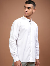 HIGHLANDER Men White Slim Fit Casual Shirt