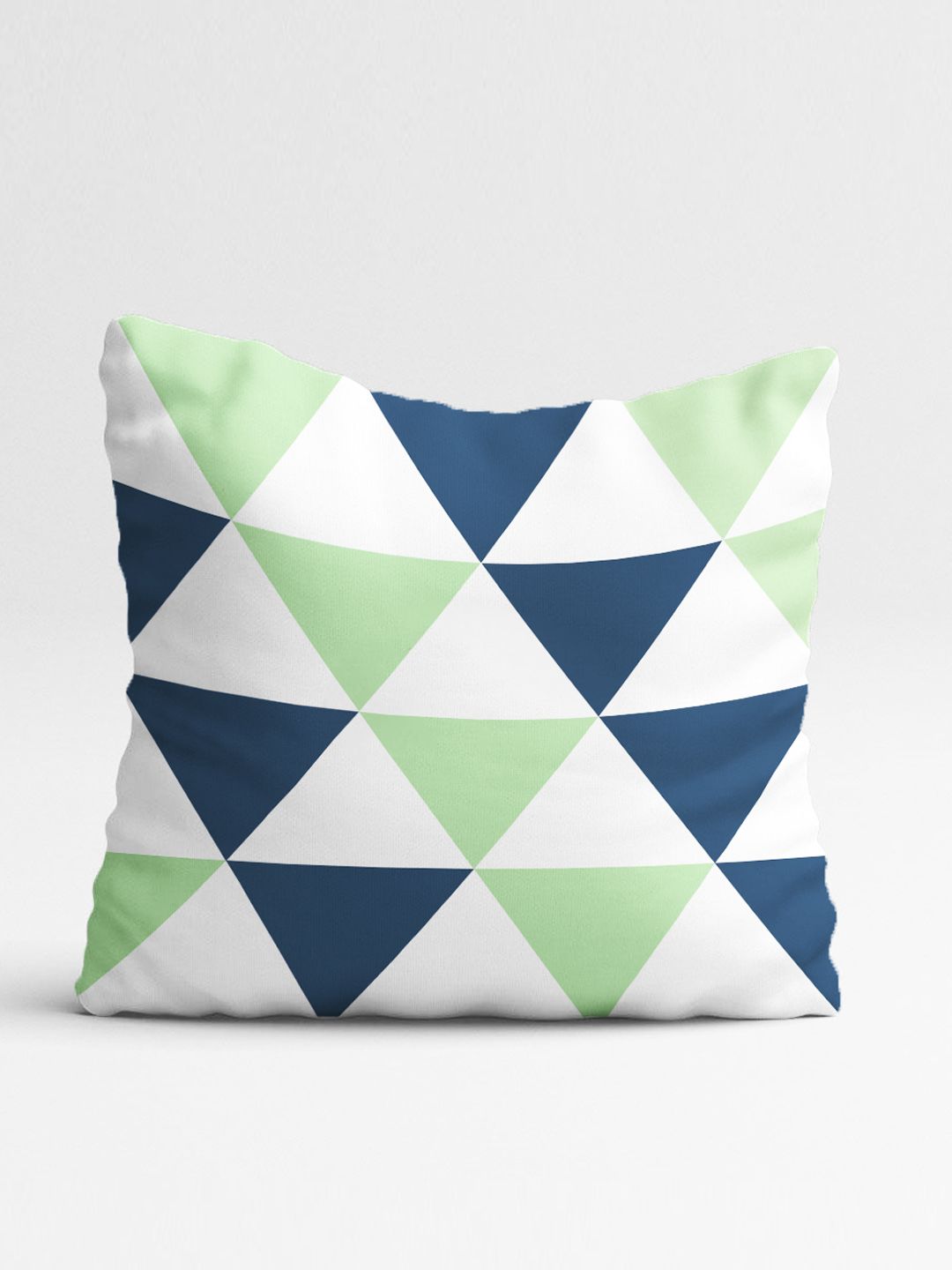 STITCHNEST Green & White Set of 5 Geometric Square Cushion Covers