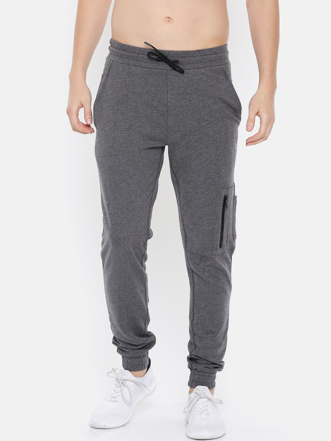 HRX by Hrithik Roshan Men Charcoal Grey Solid Slim Fit Athleisure Joggers