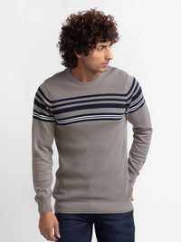 SPYKAR Pure Cotton Striped Pullover Sweaters
