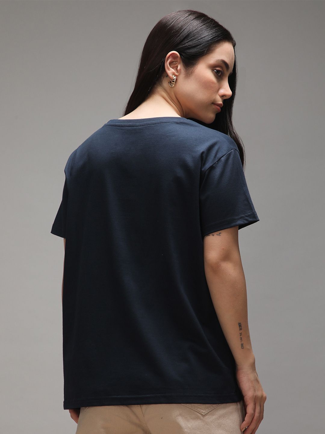 DILLINGER Women Short Sleeve Boxy Regular Embroidery Tshirt