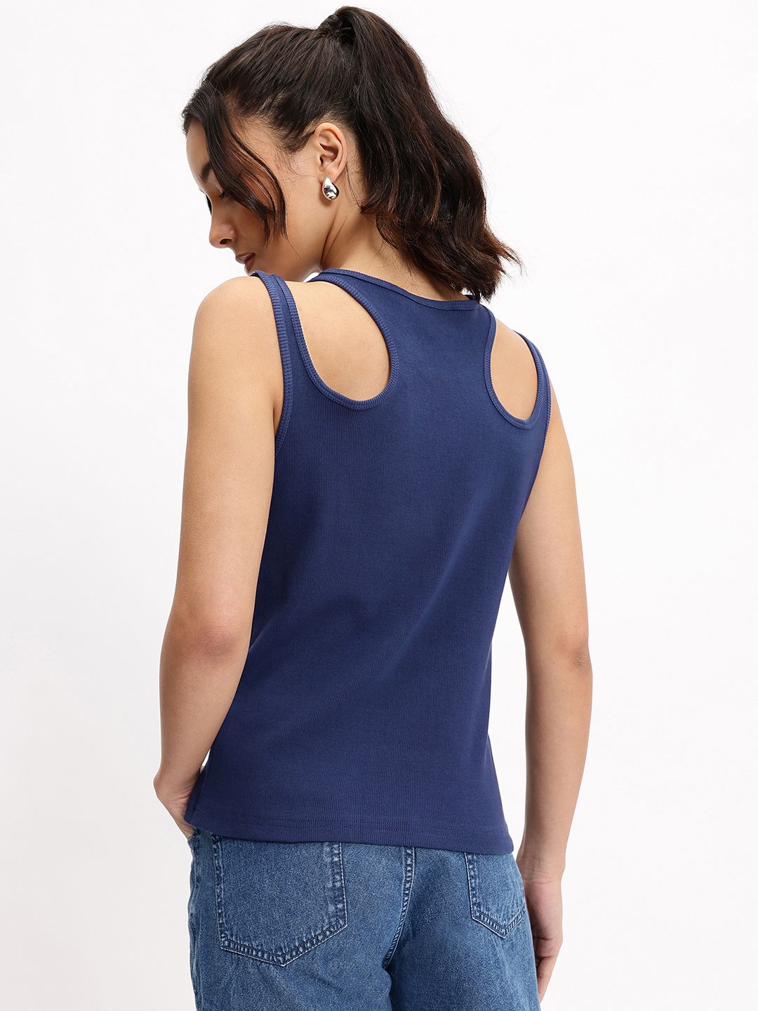 DressBerry Streetwear Essential Rib-Play Cut-Out Top