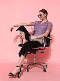 STREET 9 Lavender Embellished Top