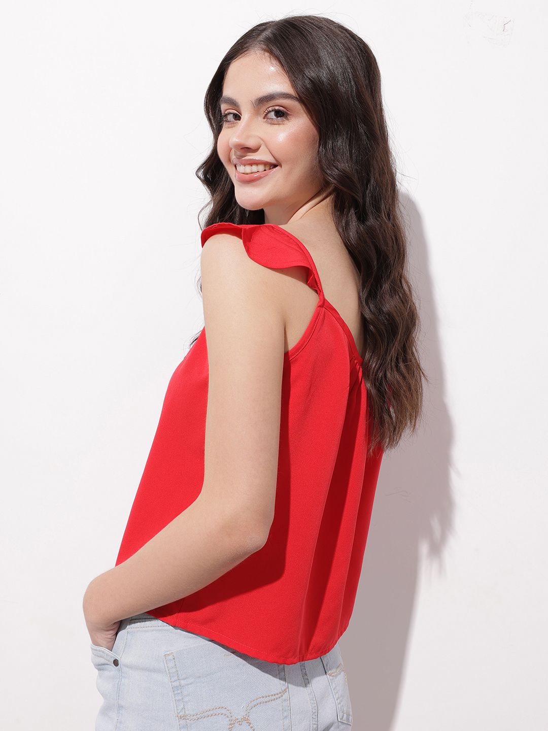 DressBerry Cherry Red Color Crush Top