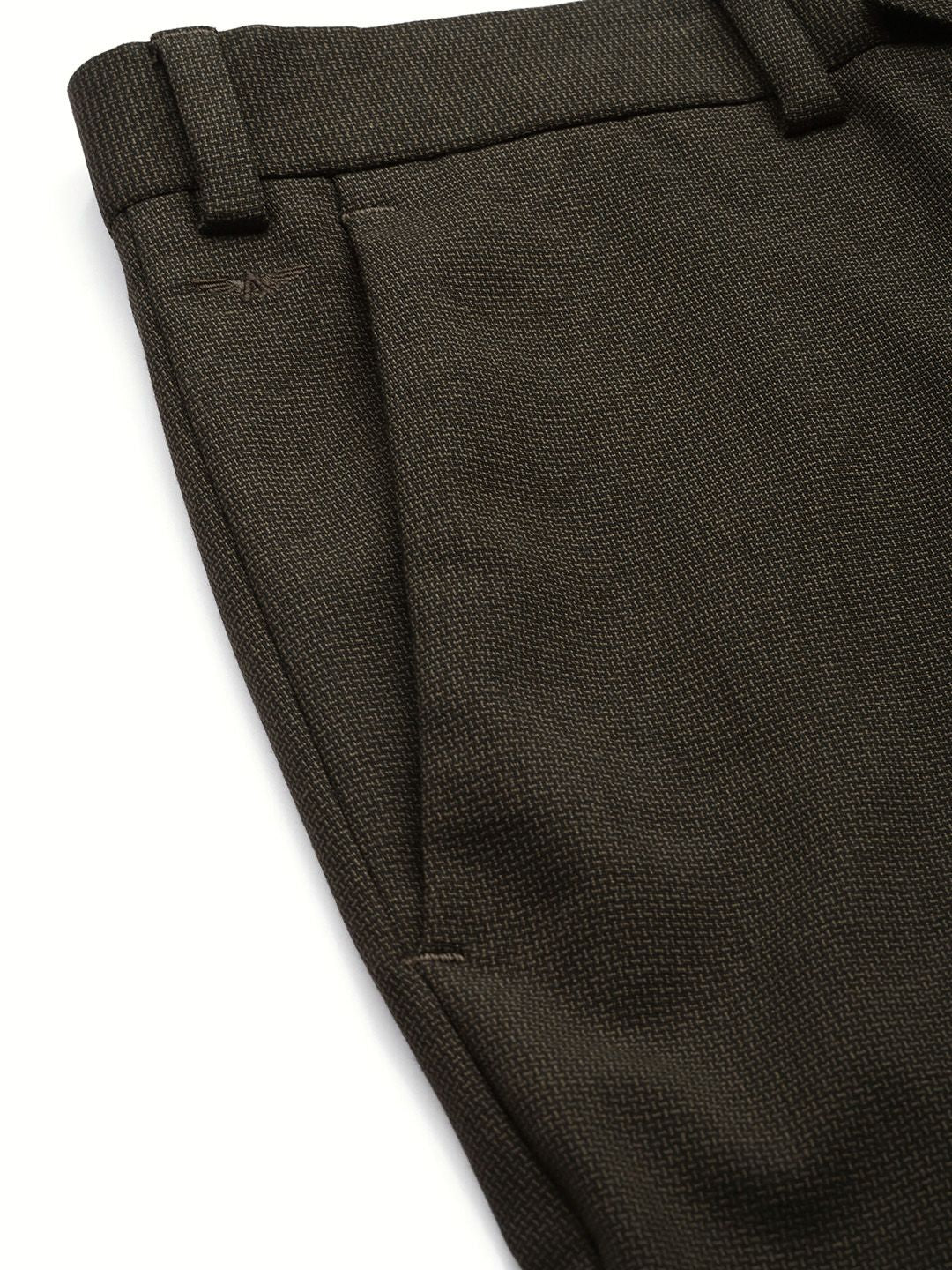 Park Avenue Men Self Design Textured Slim Fit Formal Trousers