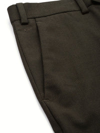 Park Avenue Men Self Design Textured Slim Fit Formal Trousers