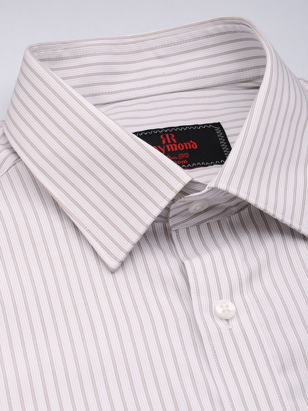 Raymond Slim Fit Vertical Stripes Pure Cotton Formal Shirt