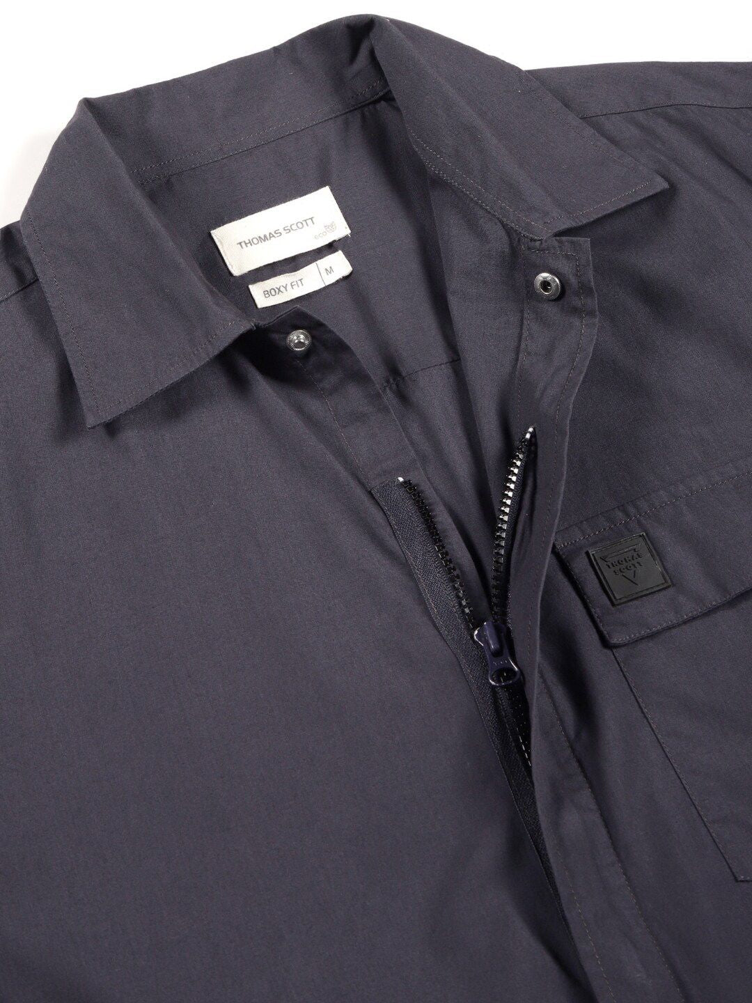 Thomas Scott Men Solid Premium Boxy Opaque Casual Shirt