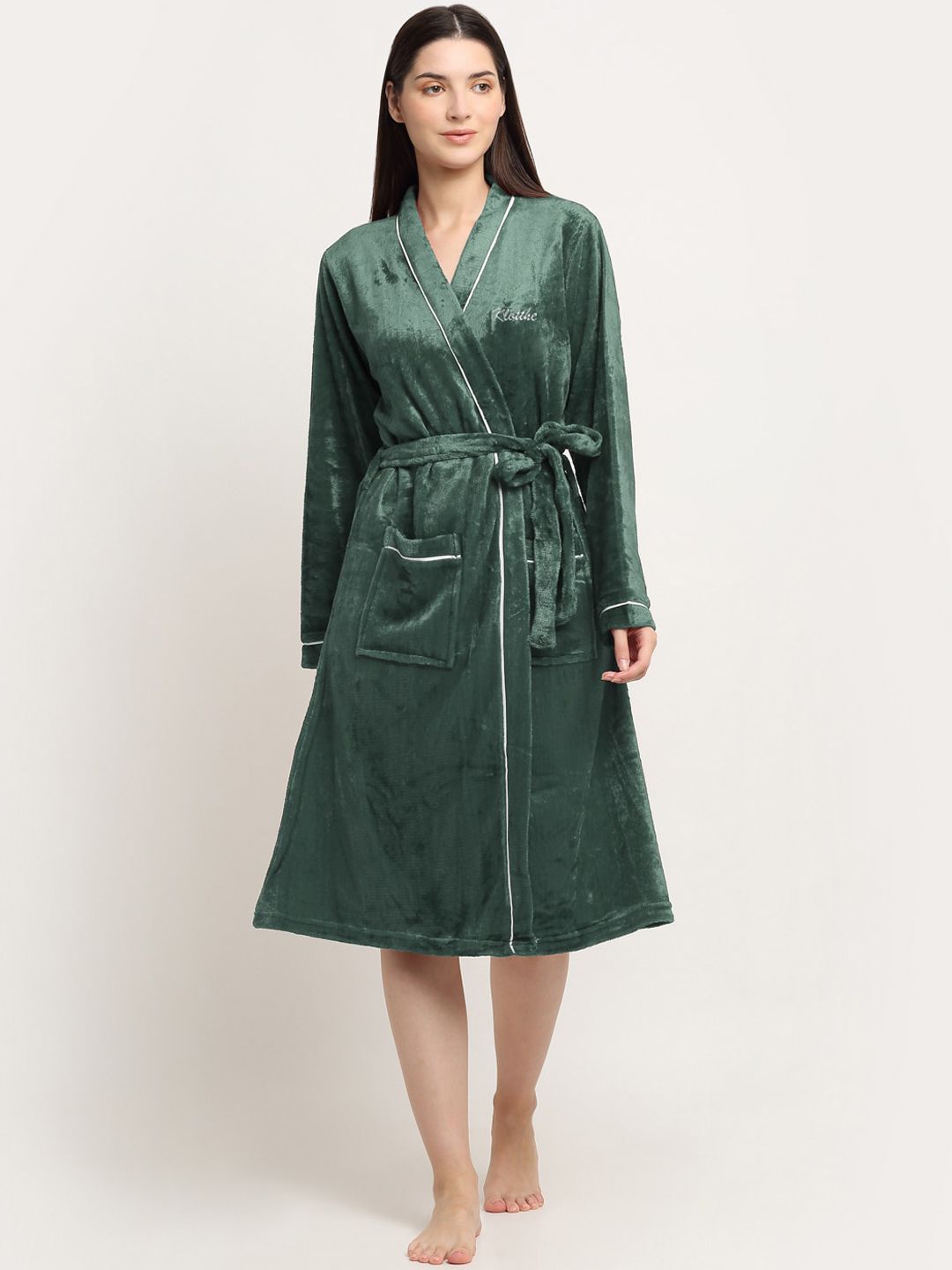 KLOTTHE Woolen Bath Robe With Belt