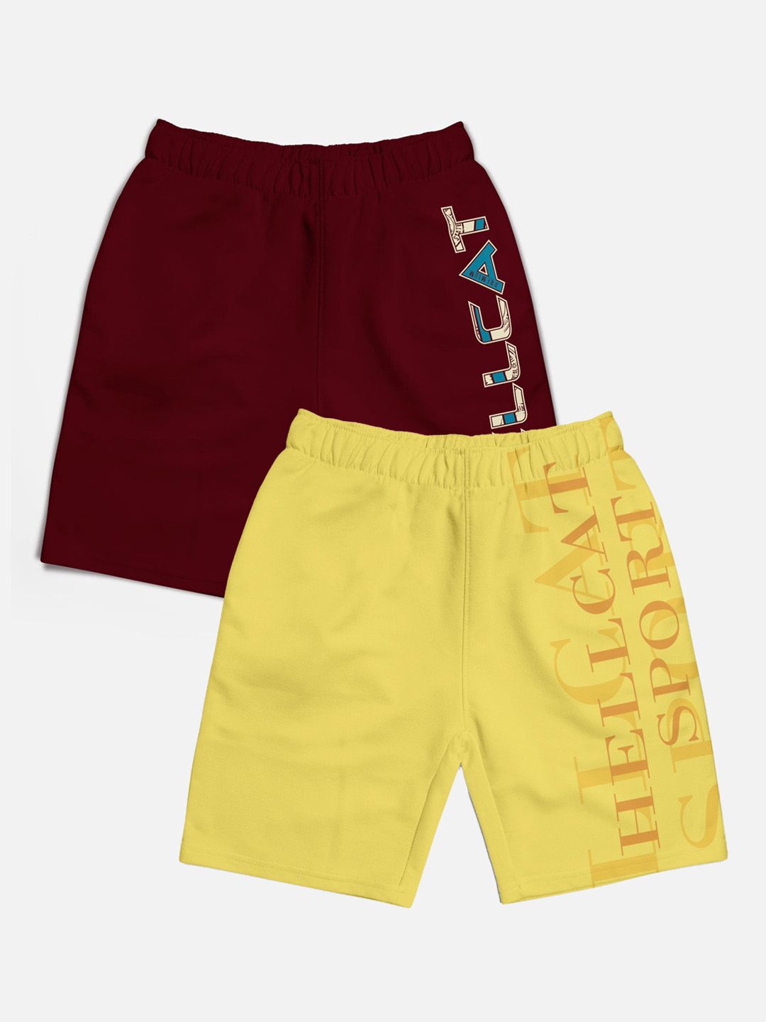 HELLCAT Boys Pack of 2 Cotton Sports Shorts