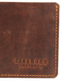 Teakwood Leathers Men Textured RFID Leather Two Fold Wallet