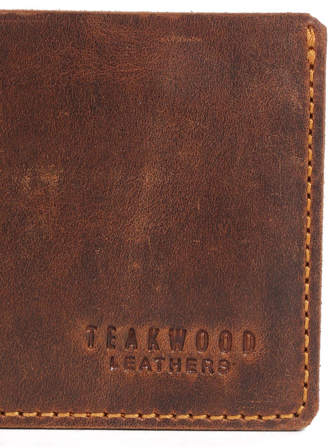 Teakwood Leathers Men Textured RFID Leather Two Fold Wallet