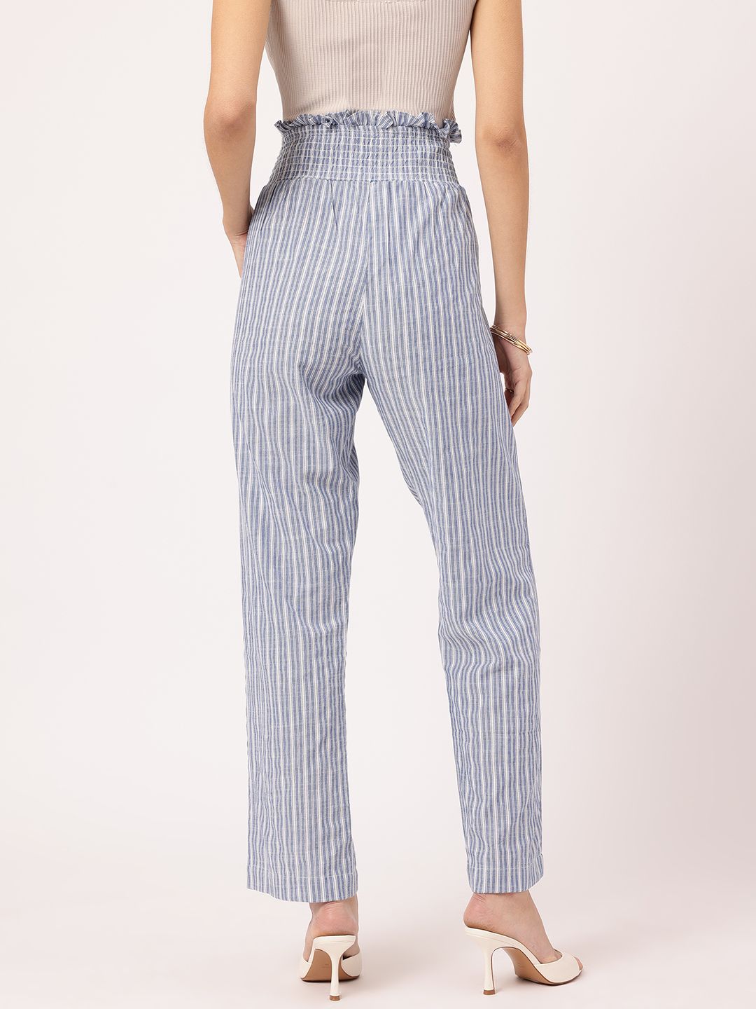 DressBerry Women Laid-Back Luxe Striped Trousers