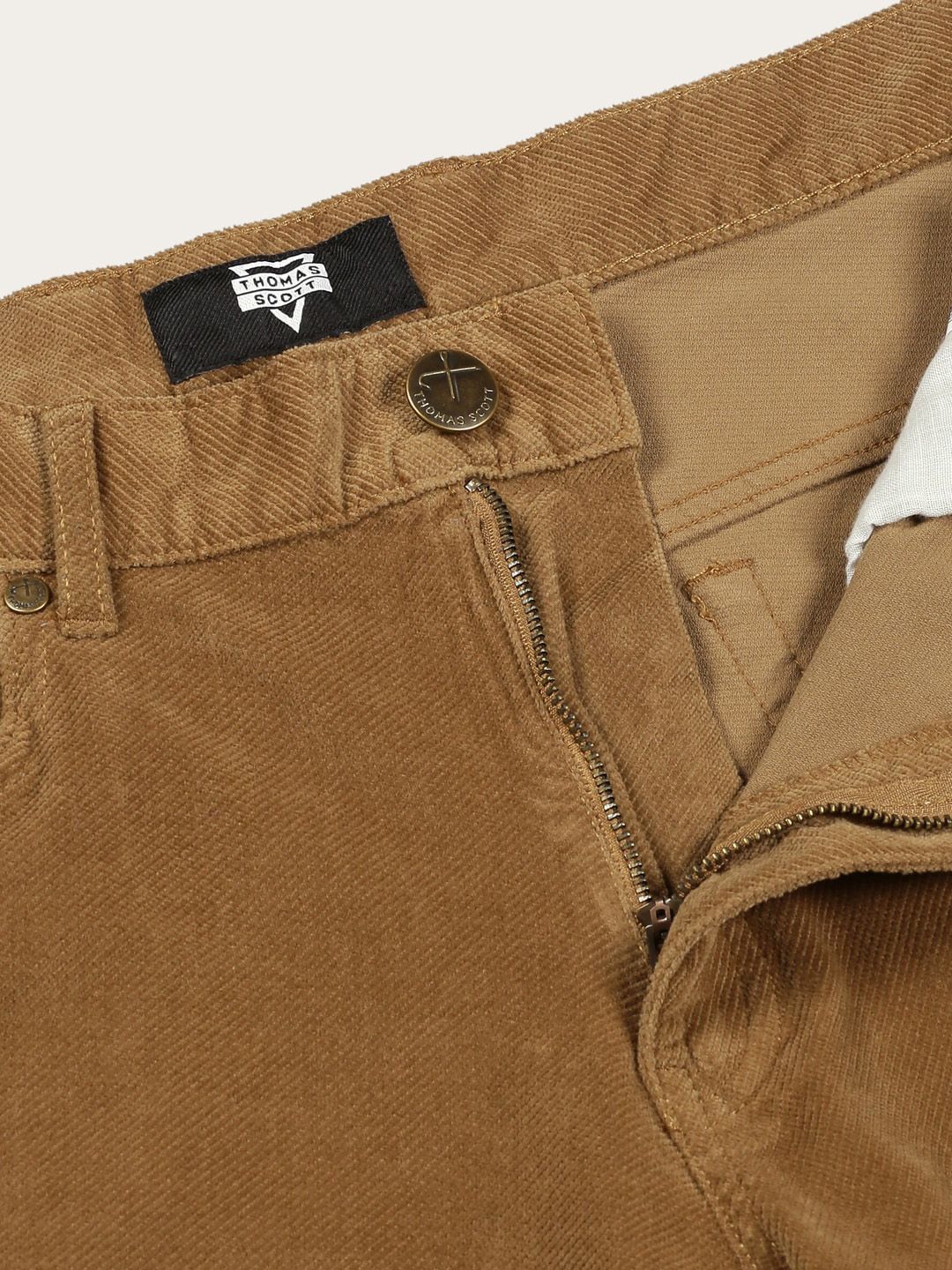 Thomas Scott Men Regular Fit Corduroy Chinos
