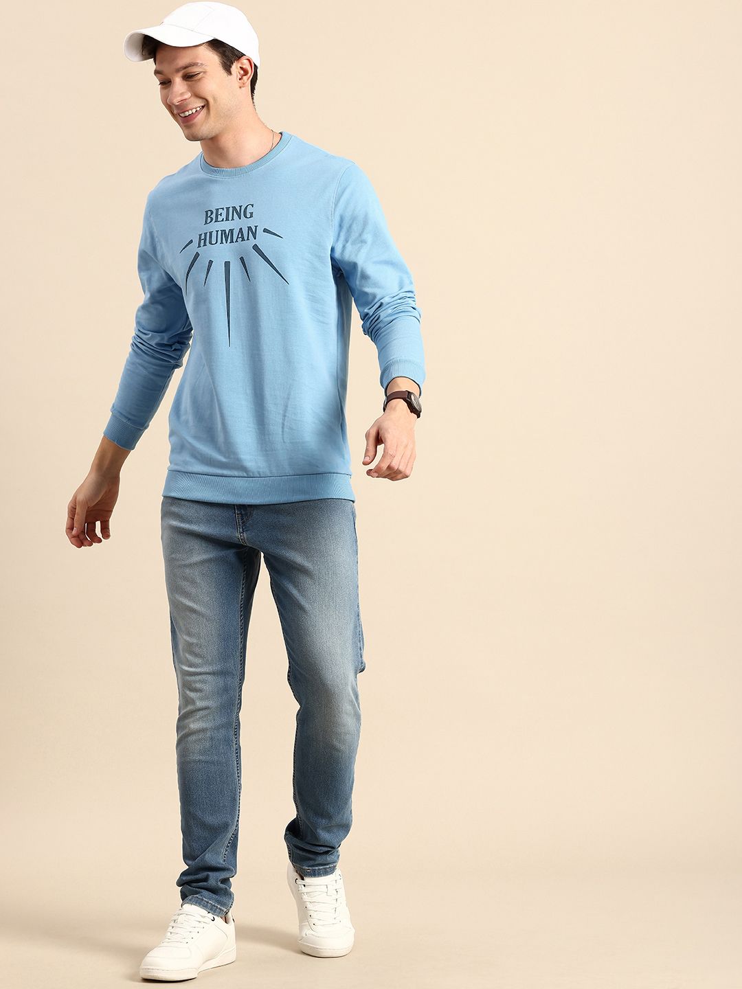 Being Human  Brand Logo Printed Pure Cotton Sweatshirt