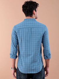 The Indian Garage Co Checked Pure Cotton Casual T-Shirt