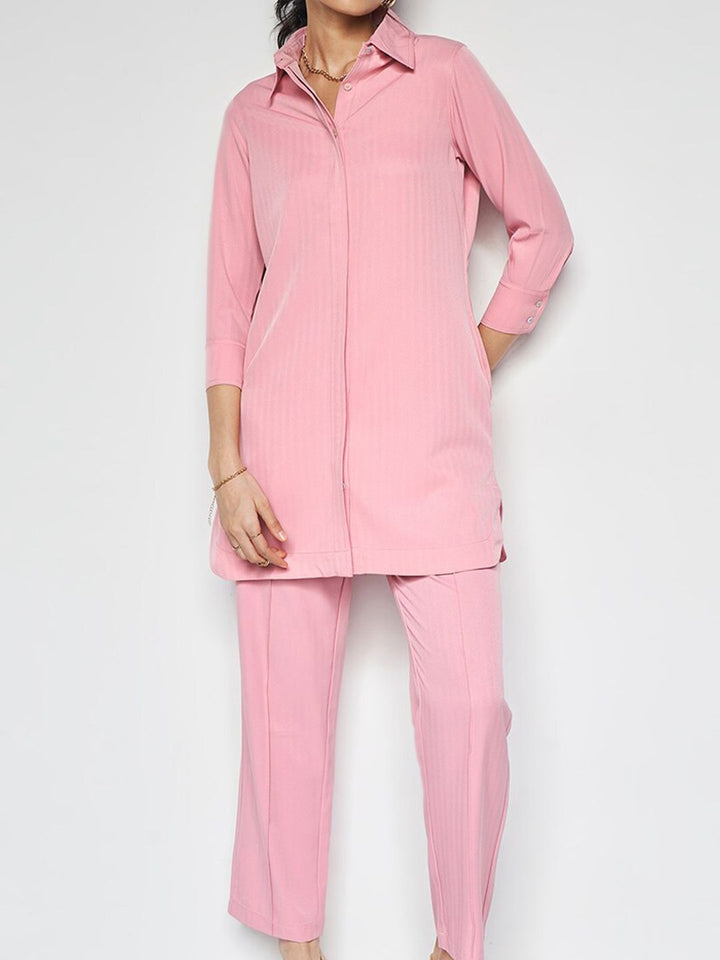 AND Collar Neck Shirt & Mid -Rise Trouser Co-Ords