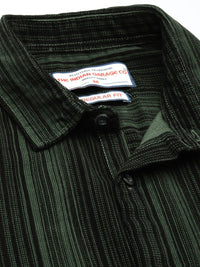 The Indian Garage Co Pure Cotton Vertical Striped Corduroy Casual Shirt