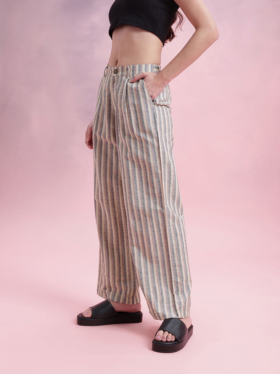 DressBerry Women Striped Trousers