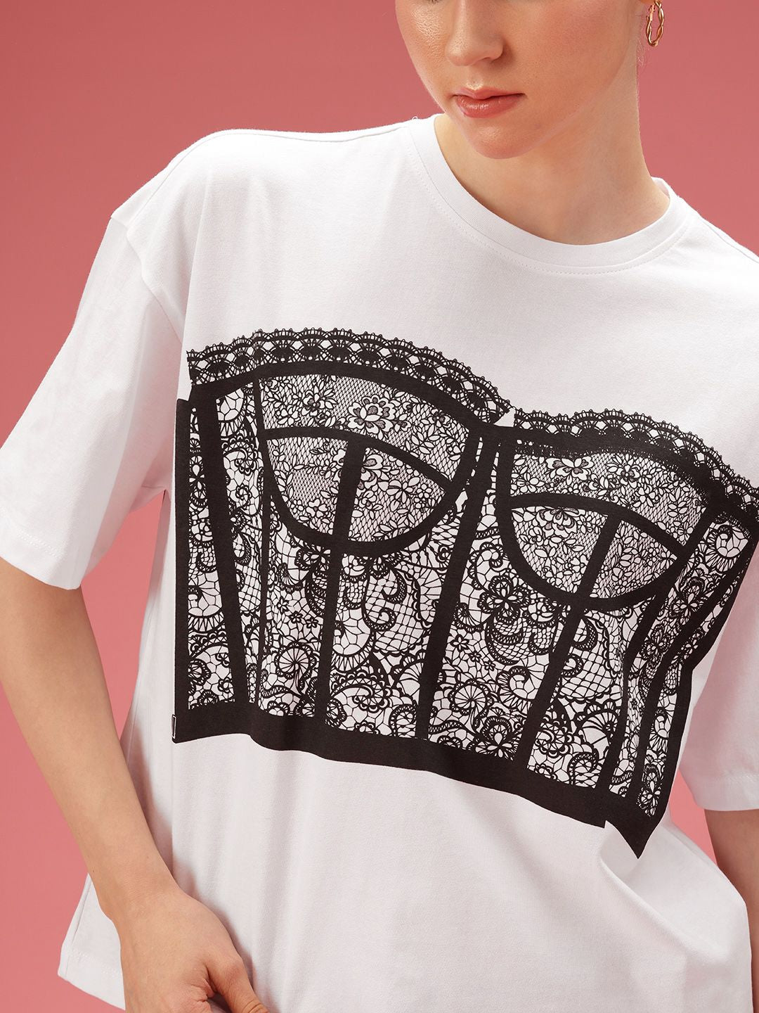DressBerry Pure Cotton Graphic Printed Relaxed Fit T-shirt