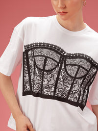 DressBerry Pure Cotton Graphic Printed Relaxed Fit T-shirt