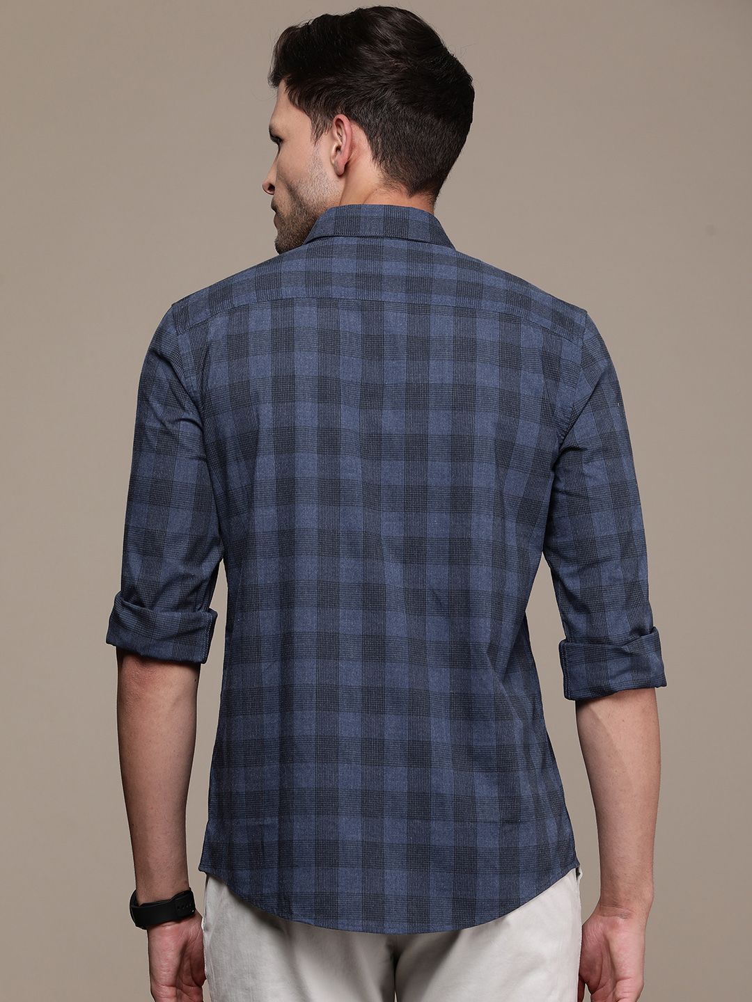 French Connection Slim Fit Button-Down Collar Checked Casual Shirt