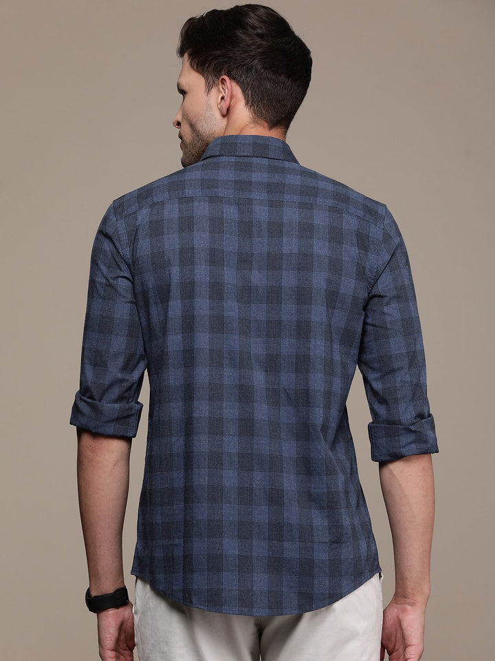 French Connection Slim Fit Button-Down Collar Checked Casual Shirt