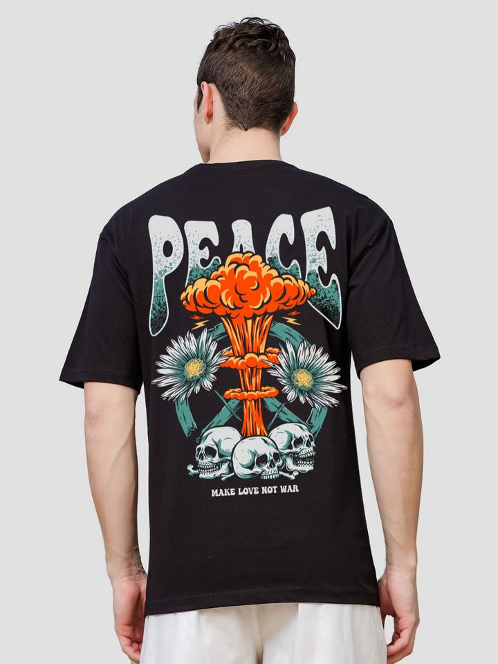 ADRO Lelaki Baju T-Shirt Bersaiz Besar Kapas Lengan Jatuh Bercetak Grafik